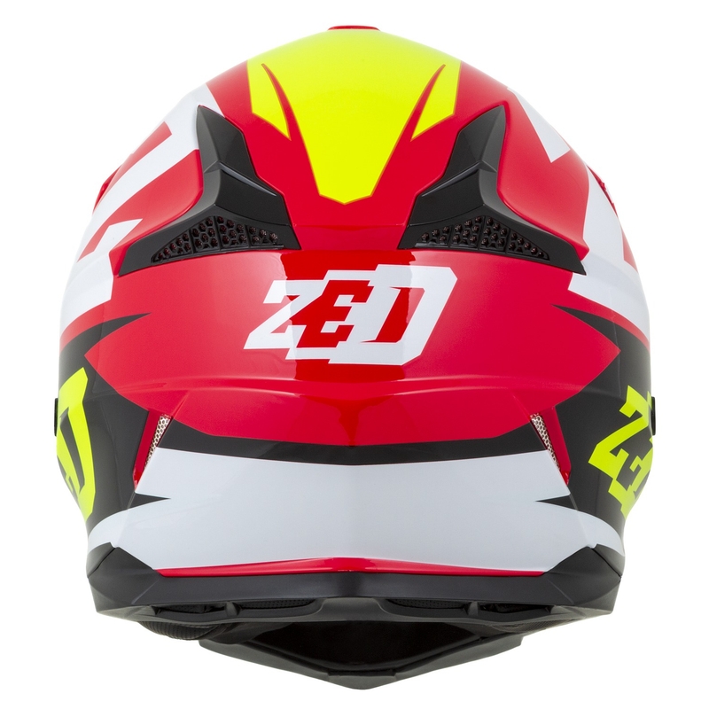 Motorrad-Motocross-Helm ZED X1.9 Targa Rot-Fluo Gelb-Schwarz-Weiß