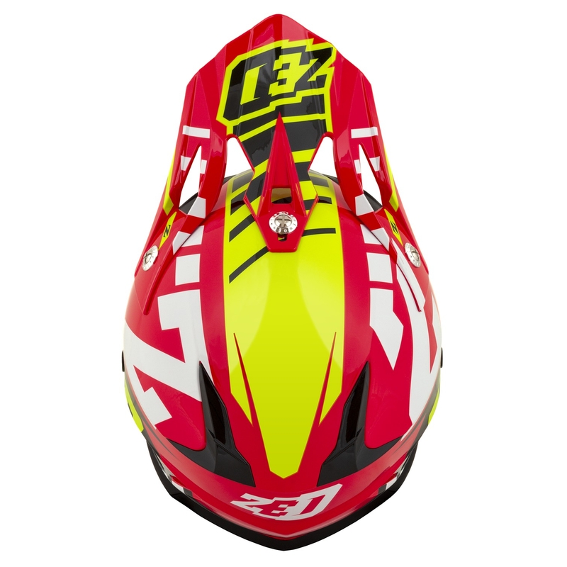 Motorrad-Motocross-Helm ZED X1.9 Targa Rot-Fluo Gelb-Schwarz-Weiß