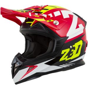 Motorrad-Motocross-Helm ZED X1.9 Targa Rot-Fluo Gelb-Schwarz-Weiß