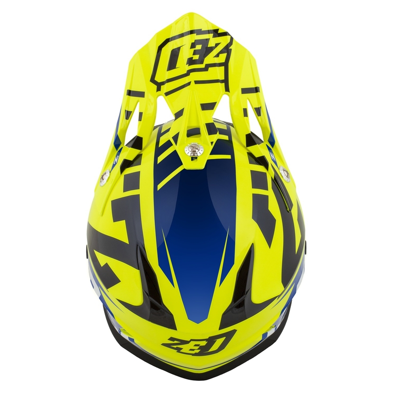 Motorrad-Motocross-Helm ZED X1.9 Targa fluo gelb-blau-schwarz-weiß
