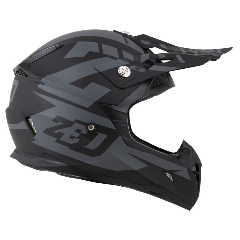 Motocross-Motorradhelm ZED X1.9 Targa mattgrau-schwarz