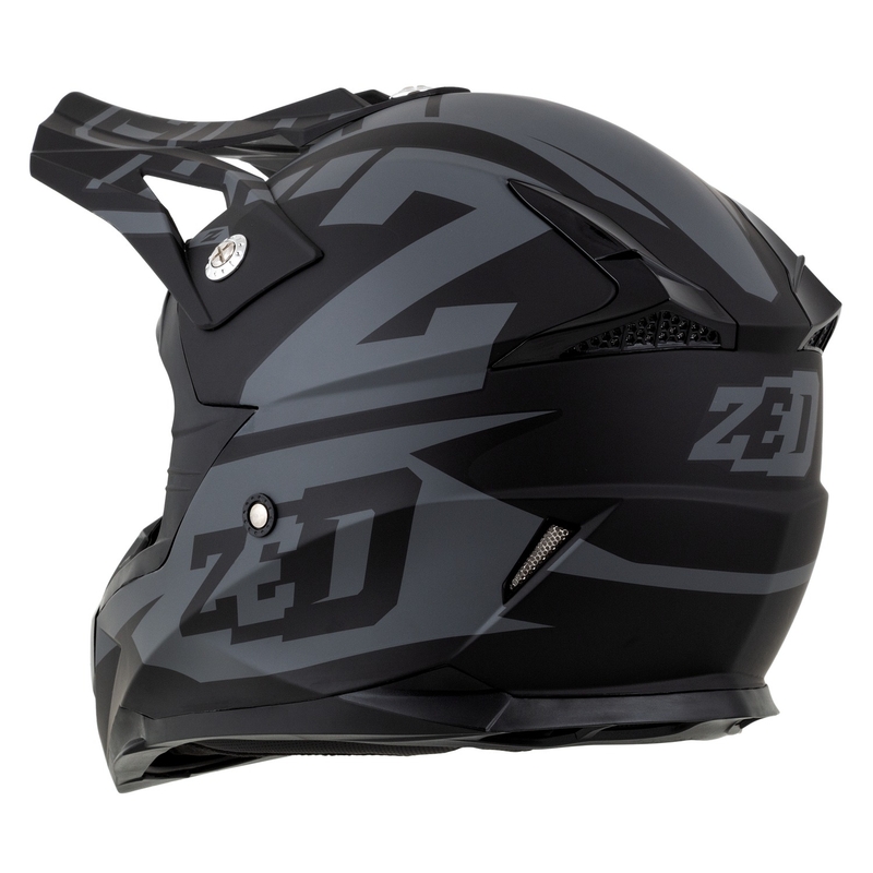 Motocross-Motorradhelm ZED X1.9 Targa mattgrau-schwarz