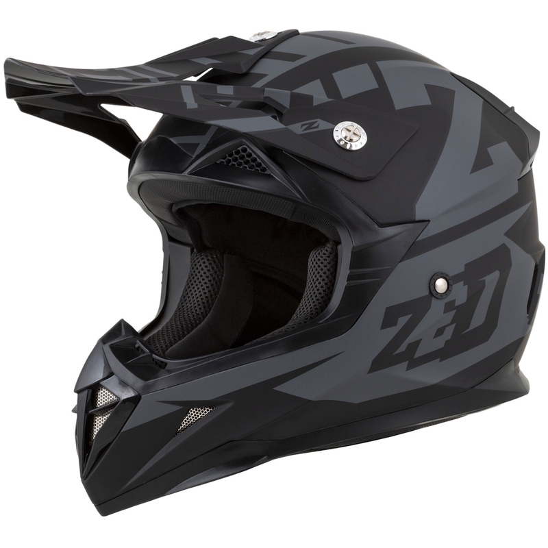 Motocross-Motorradhelm ZED X1.9 Targa mattgrau-schwarz