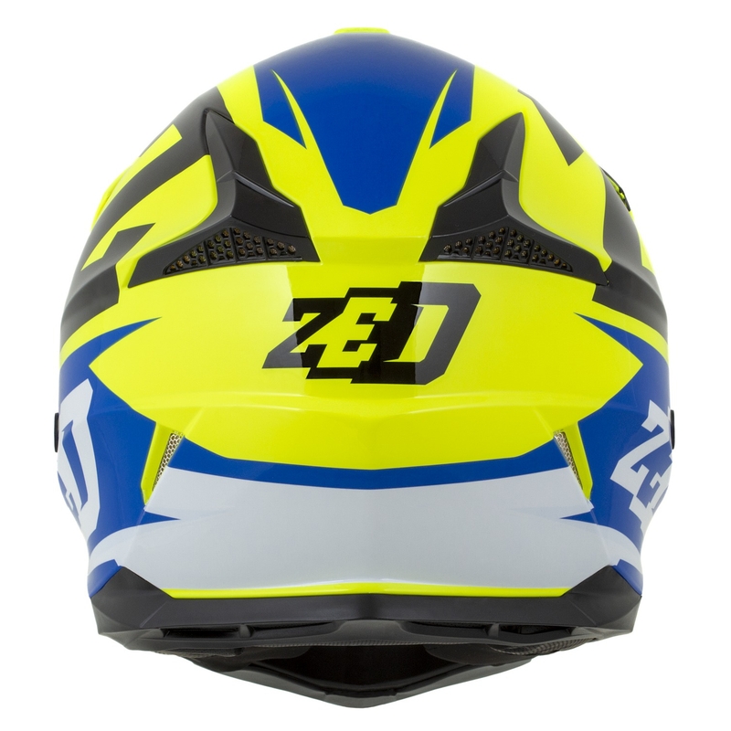 ZED X1.9D Targa Fluo Gelb-Blau-Schwarz-Weiß Kinder-Motocross-Motorradhelm