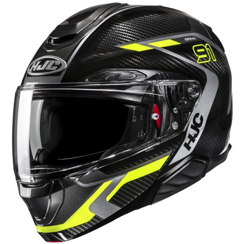 Klapphelm für Motorradfahrer HJC RPHA 91 CARBON Lagos MC3H schwarz-fluogelb