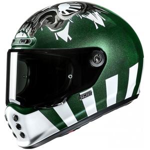 Integrierter Motorradhelm HJC V10 Crania MC4 grün-weiß