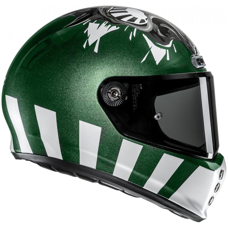 Integrierter Motorradhelm HJC V10 Crania MC4 grün-weiß