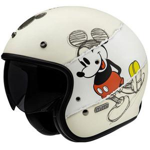 HJC V31 Disney Mickey Sketch MC1SF Offener Motorradhelm Weiß-Schwarz
