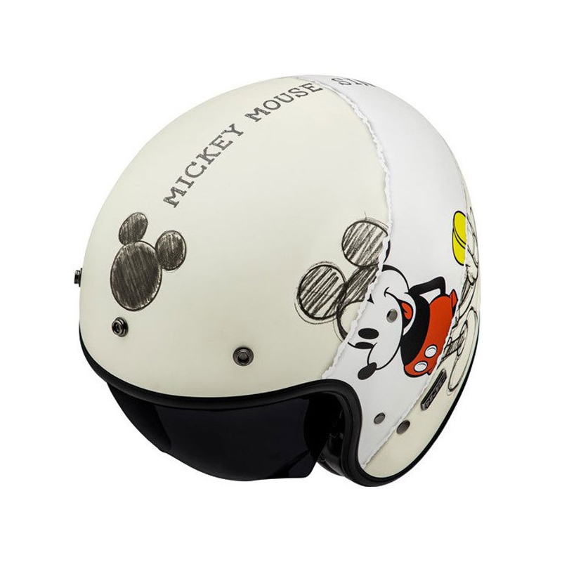 HJC V31 Disney Mickey Sketch MC1SF Offener Motorradhelm Weiß-Schwarz