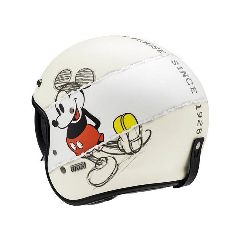 HJC V31 Disney Mickey Sketch MC1SF Offener Motorradhelm Weiß-Schwarz