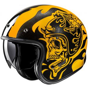 Offener Motorradhelm HJC V31 Flame MC3 gelb-schwarz