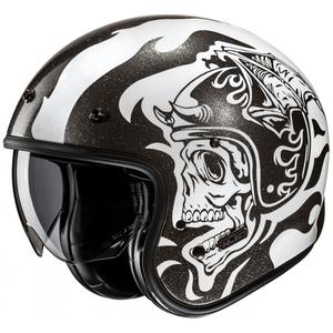 HJC V31 Flame MC5 offener Motorradhelm schwarz-weiß