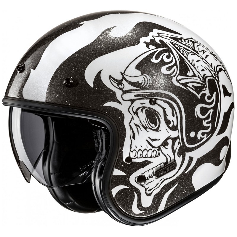 HJC V31 Flame MC5 offener Motorradhelm schwarz-weiß