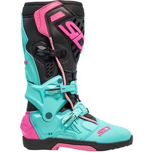 SiDi Crossair Motorradstiefel Mint-Schwarz-Rosa