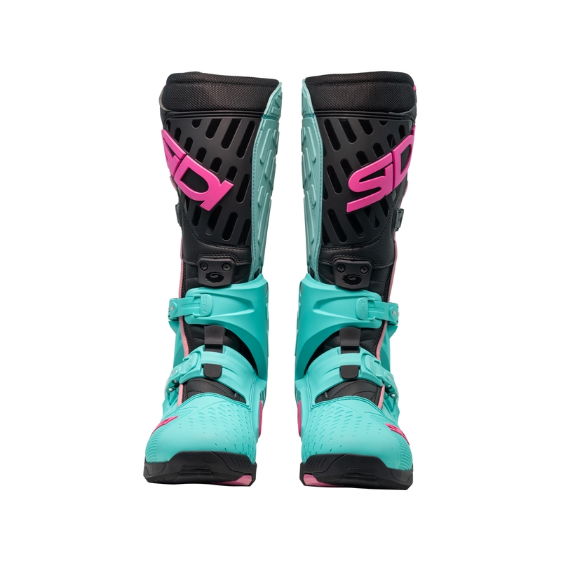 SiDi Crossair Motorradstiefel Mint-Schwarz-Rosa