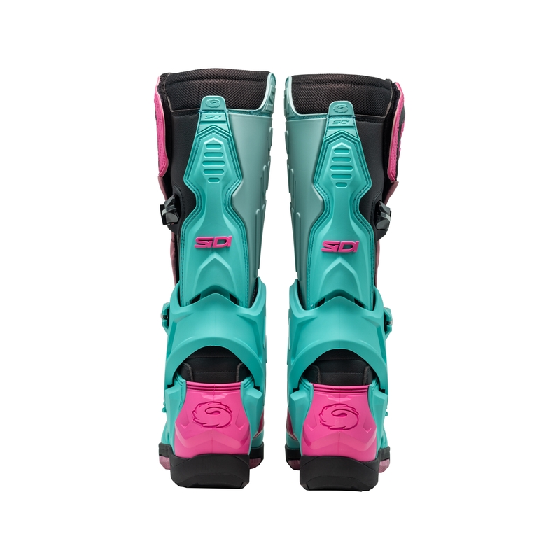 SiDi Crossair Motorradstiefel Mint-Schwarz-Rosa
