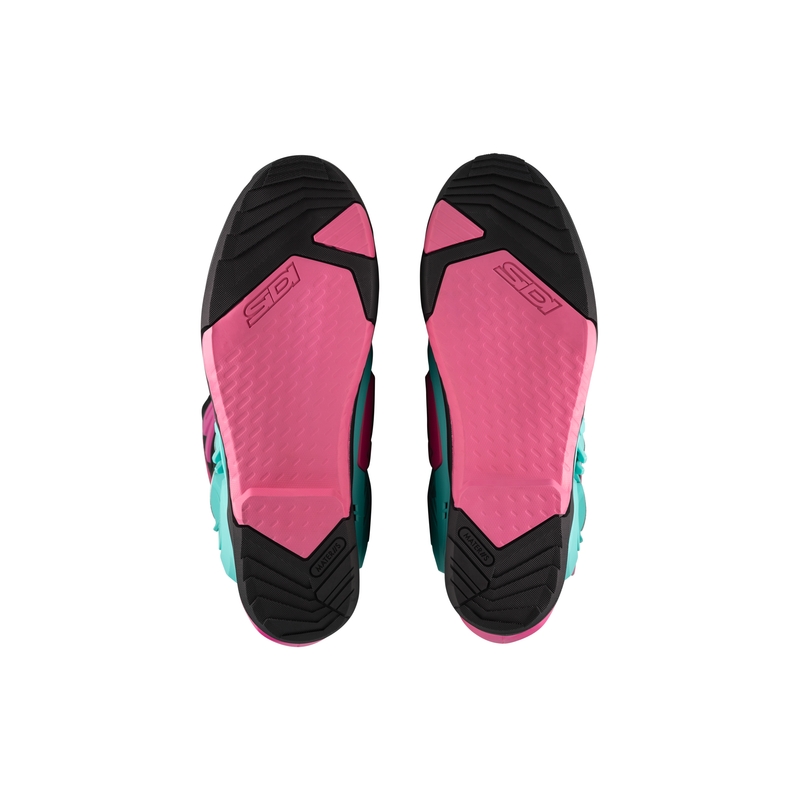 SiDi Crossair Motorradstiefel Mint-Schwarz-Rosa
