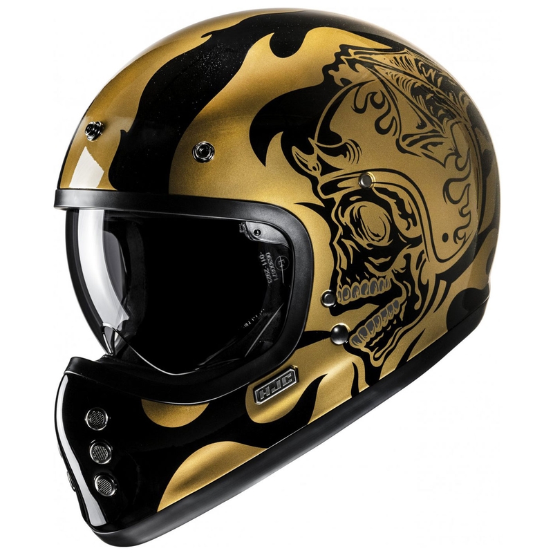 HJC V60 Flame MC9 Motorrad Integralhelm gold-schwarz
