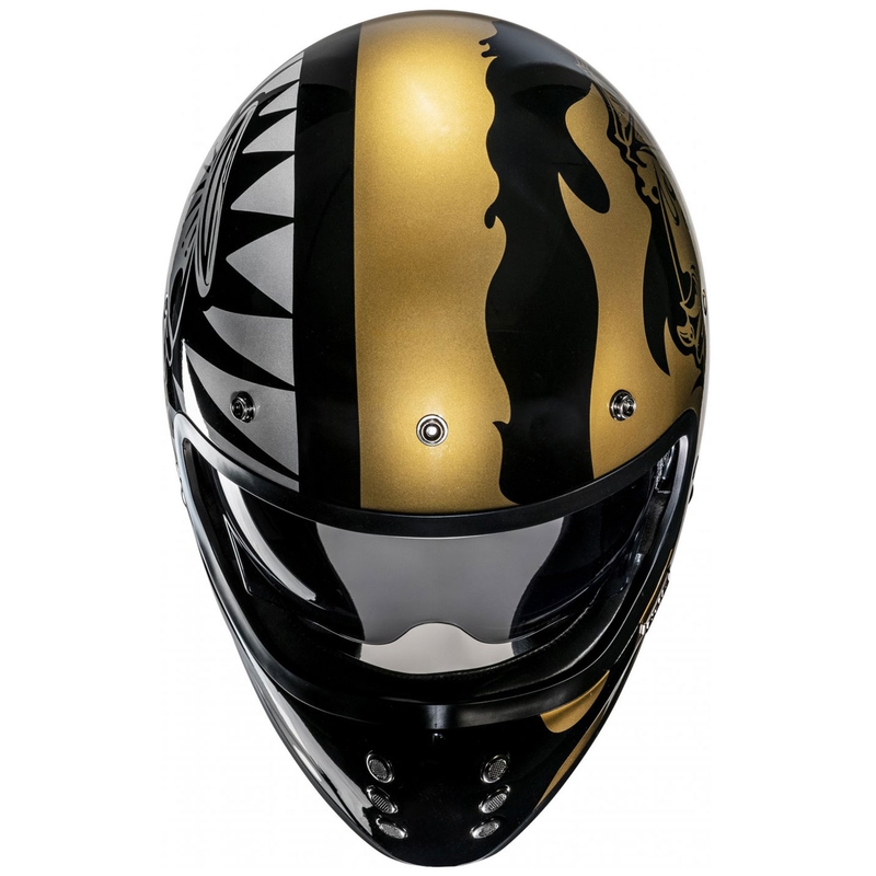 HJC V60 Flame MC9 Motorrad Integralhelm gold-schwarz