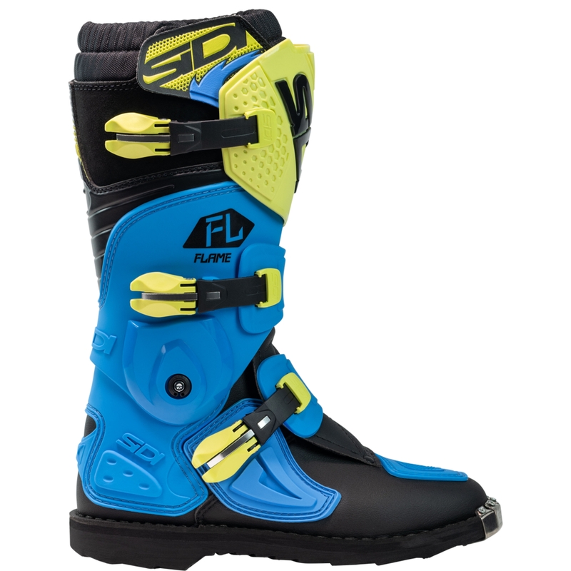 Kinder-Motocross-Stiefel SiDi Flame blau-gelb-schwarz
