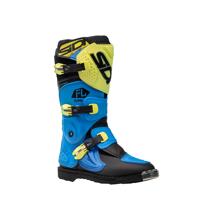 Kinder-Motocross-Stiefel SiDi Flame blau-gelb-schwarz