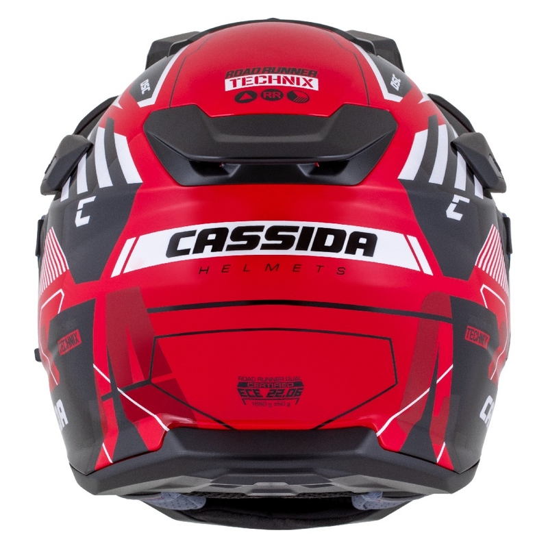 Enduro-Helm Cassida Road Runner TechniX rot-schwarz-weiß-grau
