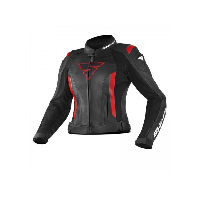Frauen Shima Miura Schwarz und Rot Motorrad Jacke Ausverkauf