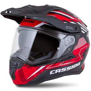 Enduro-Helm Cassida Road Runner TechniX rot-schwarz-weiß-grau