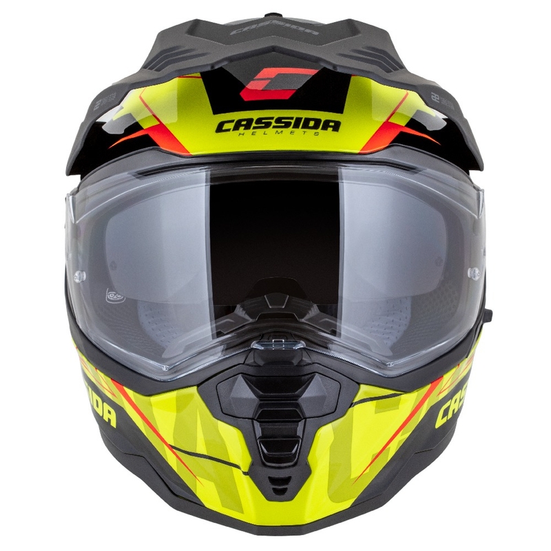 Enduro-Helm Cassida Road Runner TechniX fluo gelb-schwarz-orange-grau