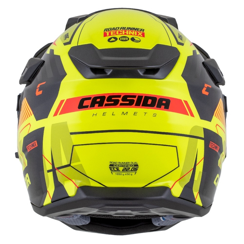 Enduro-Helm Cassida Road Runner TechniX fluo gelb-schwarz-orange-grau