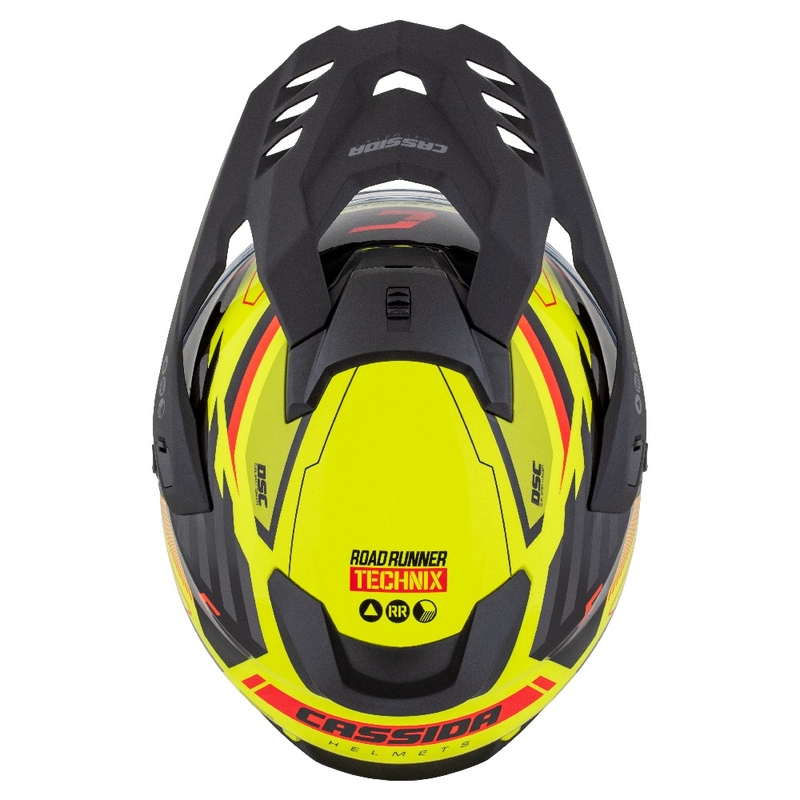 Enduro-Helm Cassida Road Runner TechniX fluo gelb-schwarz-orange-grau