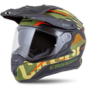 Enduro-Helm Cassida Road Runner TechniX mattgrün-schwarz-orange-grau