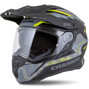 Enduro-Helm Cassida Road Runner TechniX mattgrau-schwarz-fluogelb