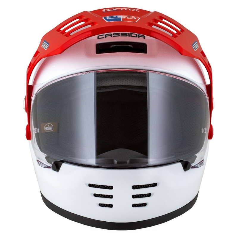 Endurohelm Cassida FormX FlatOut weiß-blau-rot