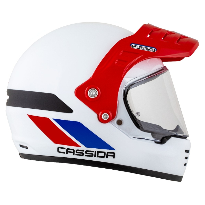 Endurohelm Cassida FormX FlatOut weiß-blau-rot