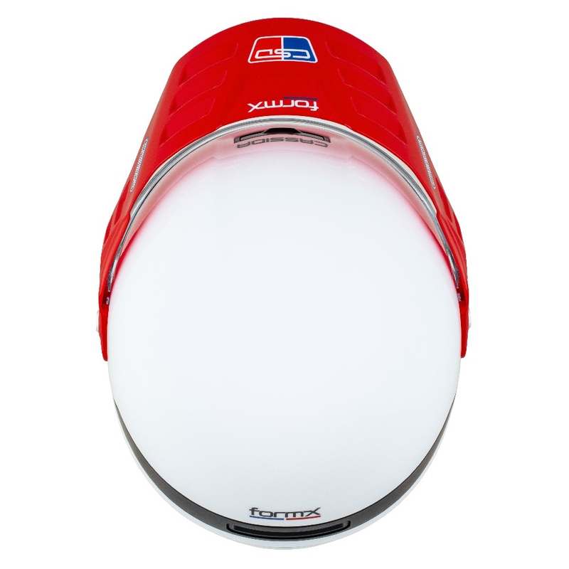 Endurohelm Cassida FormX FlatOut weiß-blau-rot