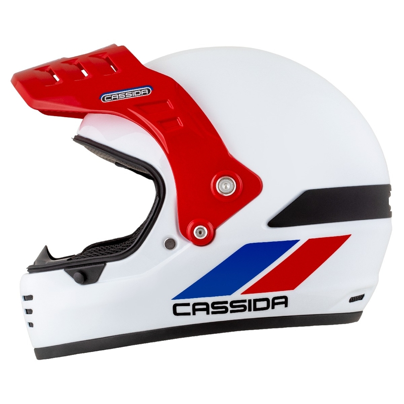 Endurohelm Cassida FormX FlatOut weiß-blau-rot