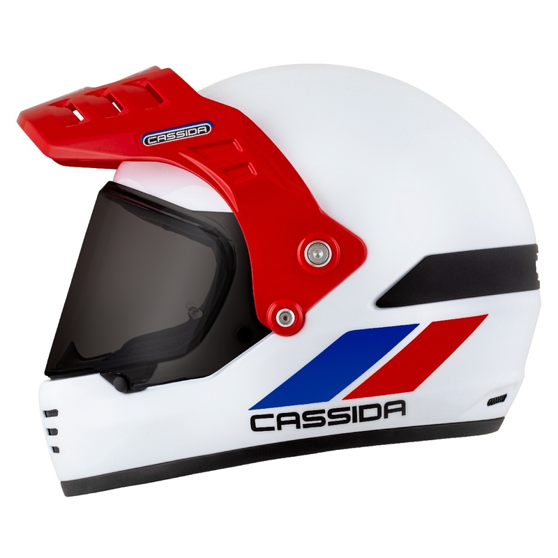 Endurohelm Cassida FormX FlatOut weiß-blau-rot