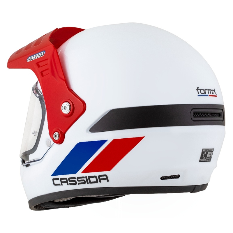 Endurohelm Cassida FormX FlatOut weiß-blau-rot