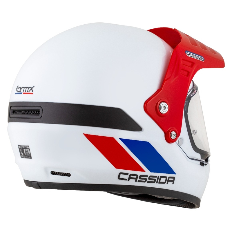 Endurohelm Cassida FormX FlatOut weiß-blau-rot