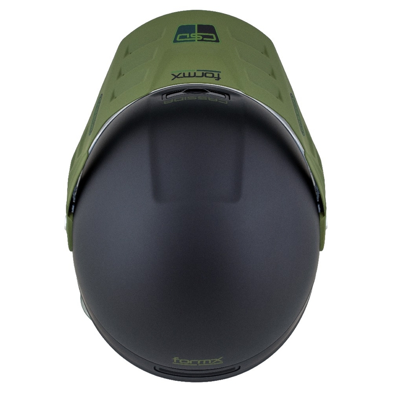 Enduro-Helm Cassida FormX FlatOut mattschwarz-grün
