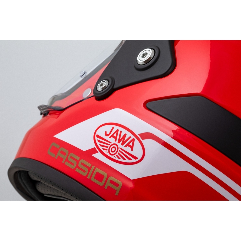Enduro-Helm Cassida FormX Jawa RotaX rot-weiß-gold