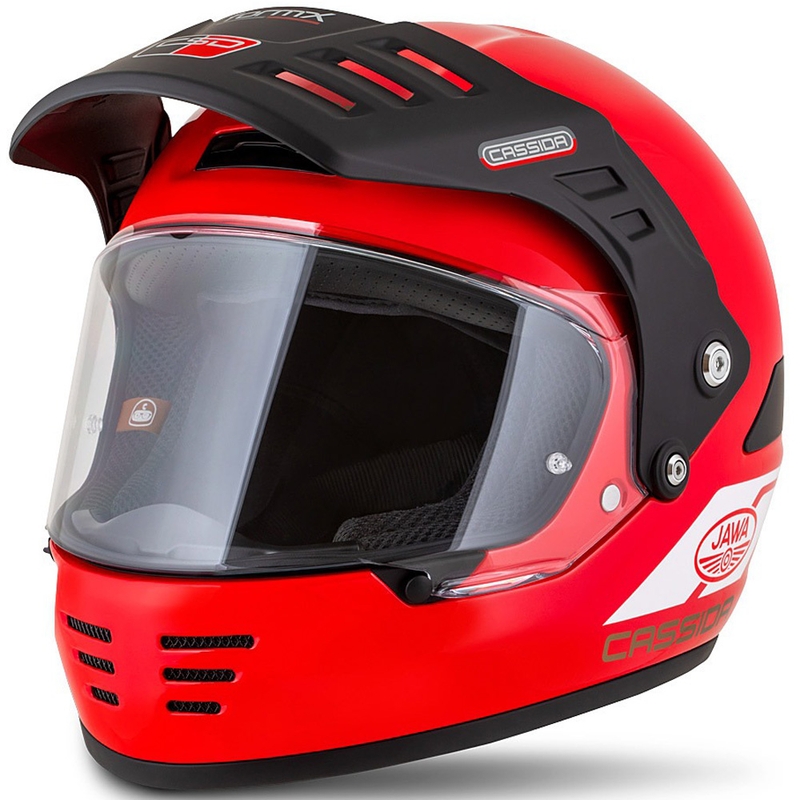 Enduro-Helm Cassida FormX Jawa RotaX rot-weiß-gold