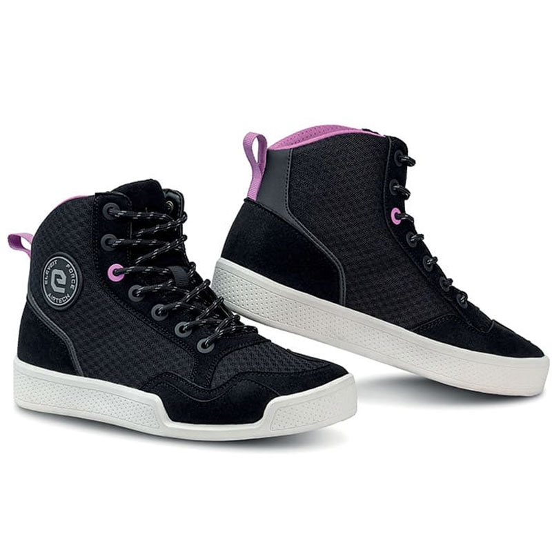 Damen-Motorradstiefel Eleveit Force Airtech Lady schwarz-rosa
