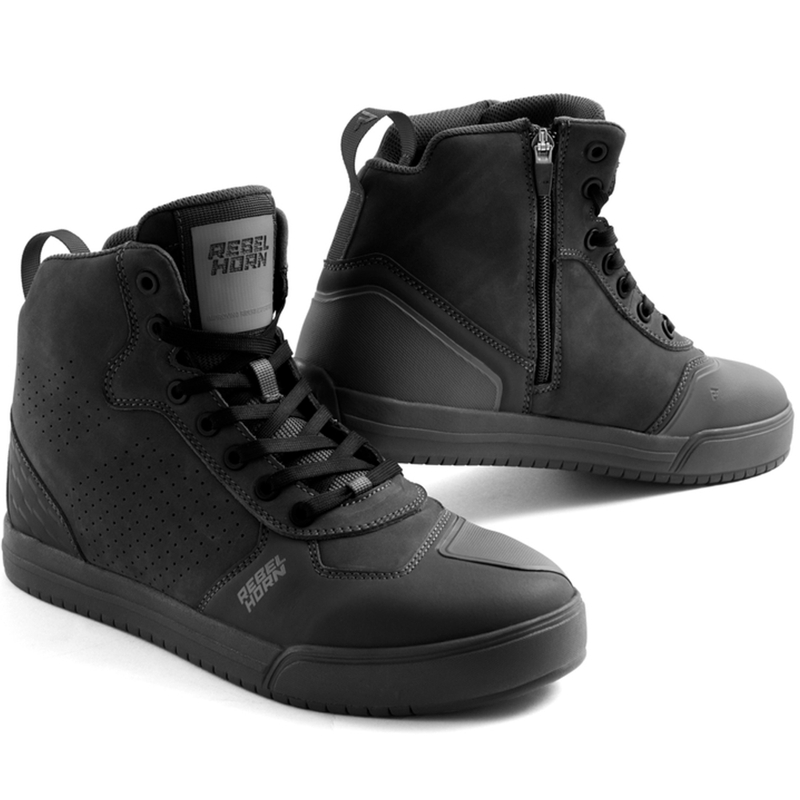 Rebelhorn Spike Motorradstiefel aus Leder, schwarz