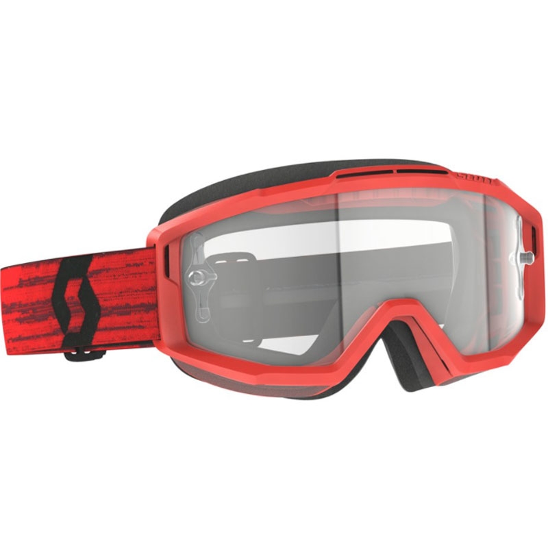 Motocross-Brille SCOTT Split OTG rot mit klarem Plexiglas