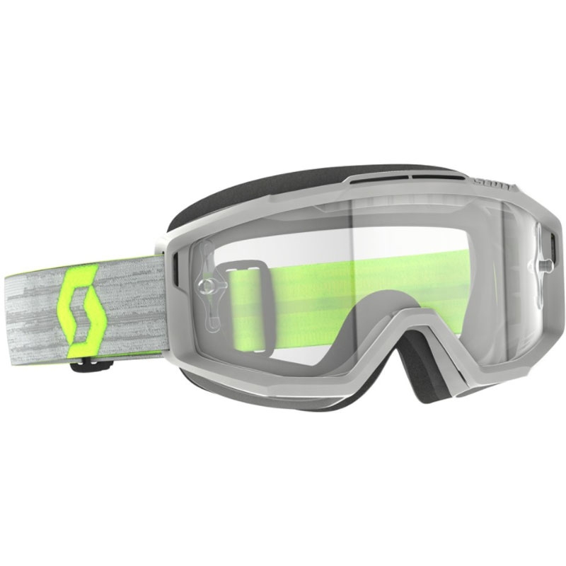 Motocross-Brille SCOTT Split OTG grau-gelb mit klarem Plexiglas