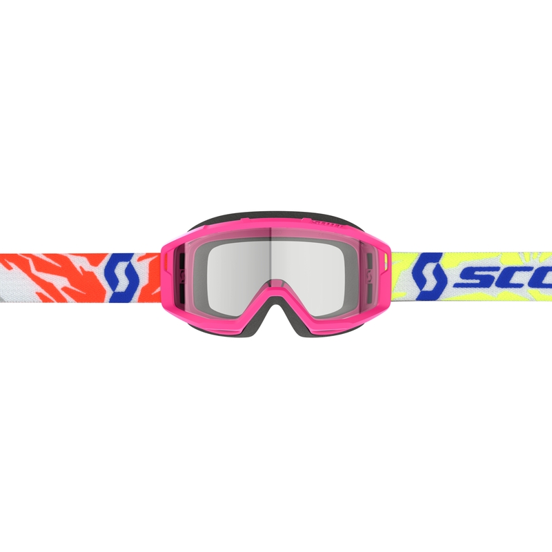 Kinder-Motocross-Brille SCOTT Primal Youth rosa mit klarem Plexiglas