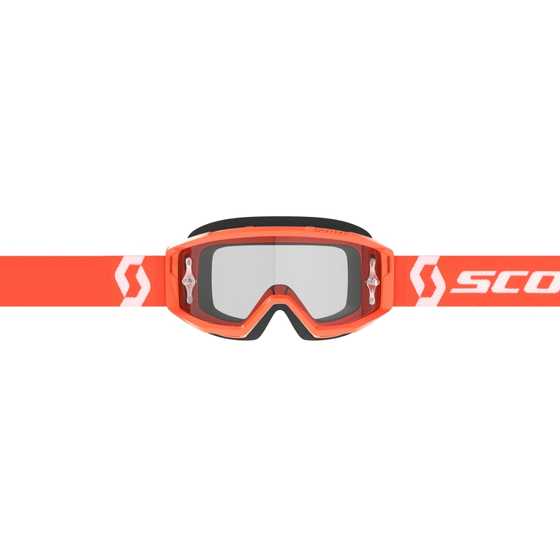 Motocross-Brille SCOTT Primal Clear orange-weiß mit klarem Plexiglas