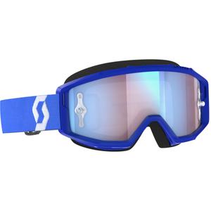Motocross-Brille SCOTT Primal CH blau-weiß mit chromblauem Plexiglas